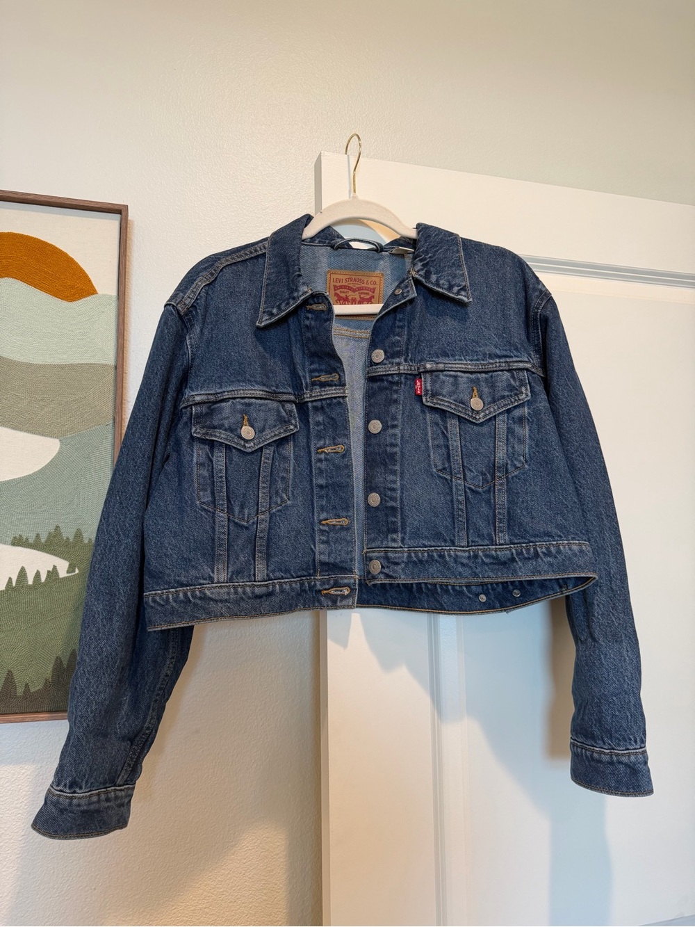 Levi's Women's Dark Indigo Cropped Denim Jacket